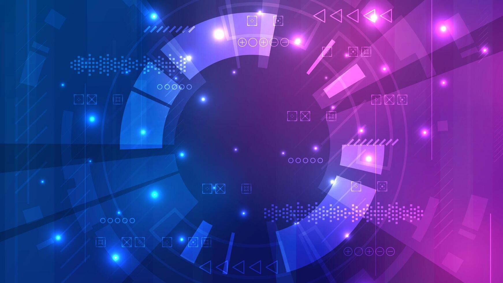Digital communication cyber cloud network vision. Technology blue light background vector