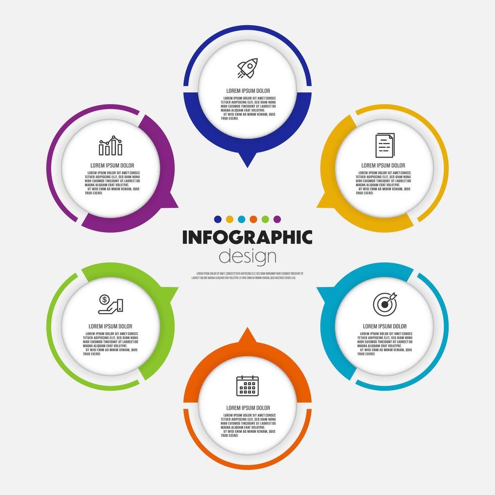 Infographic circle template diagrame. Business concept 5 step for presentation vector