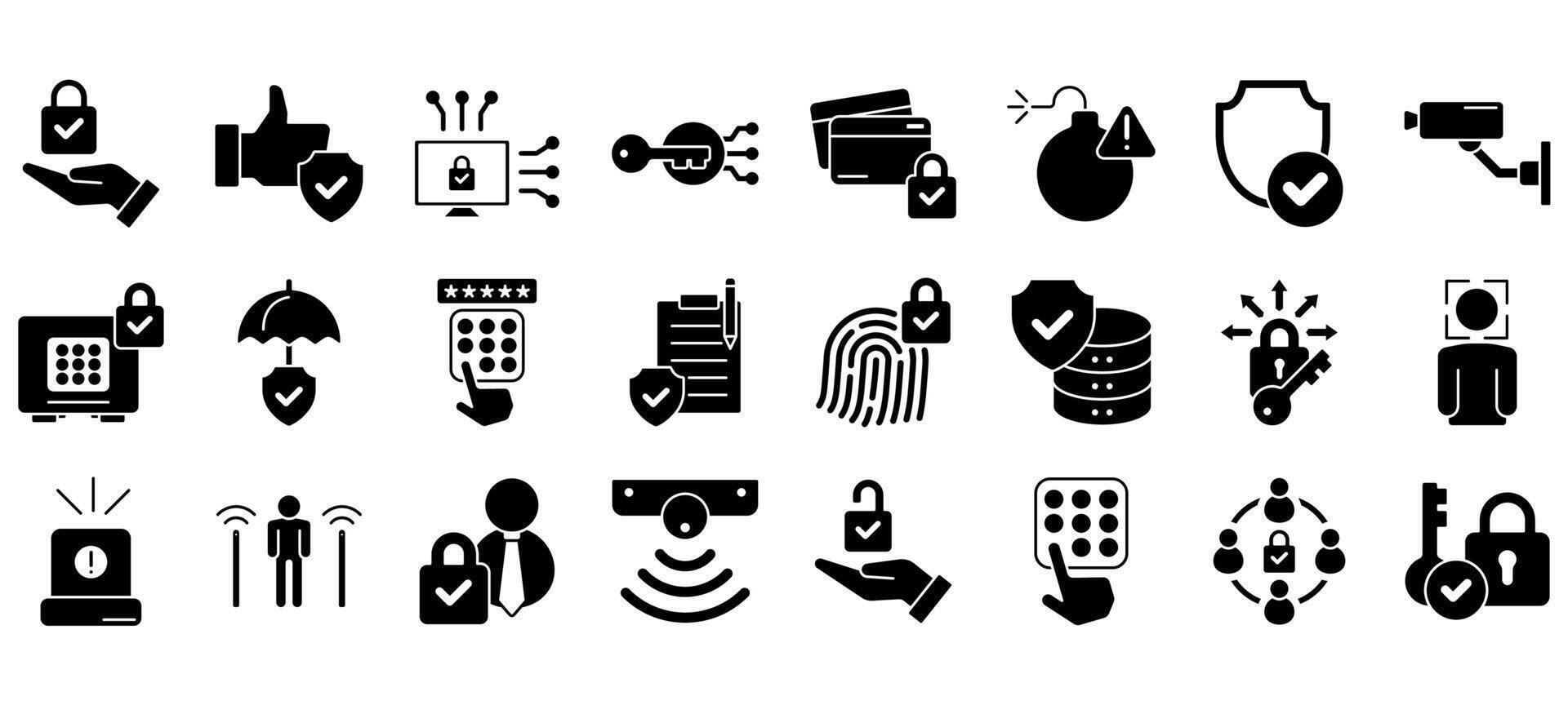 Set of Security Icons or symbols. vector