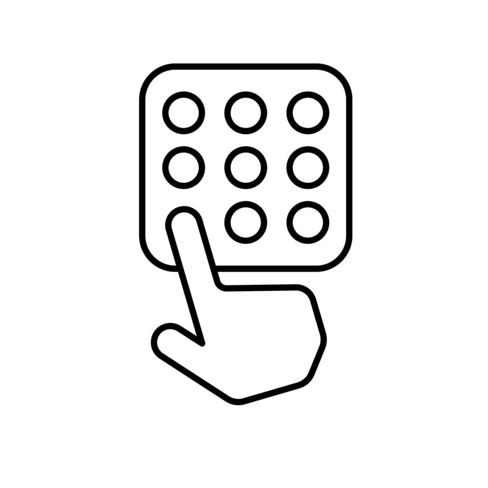 Icon a pin code, isolated against a clean background vector
