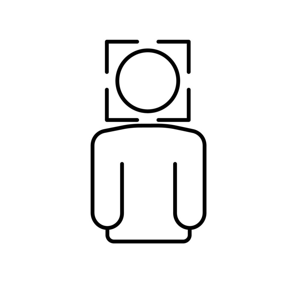 Icon a face detection, isolated against a clean background. vector
