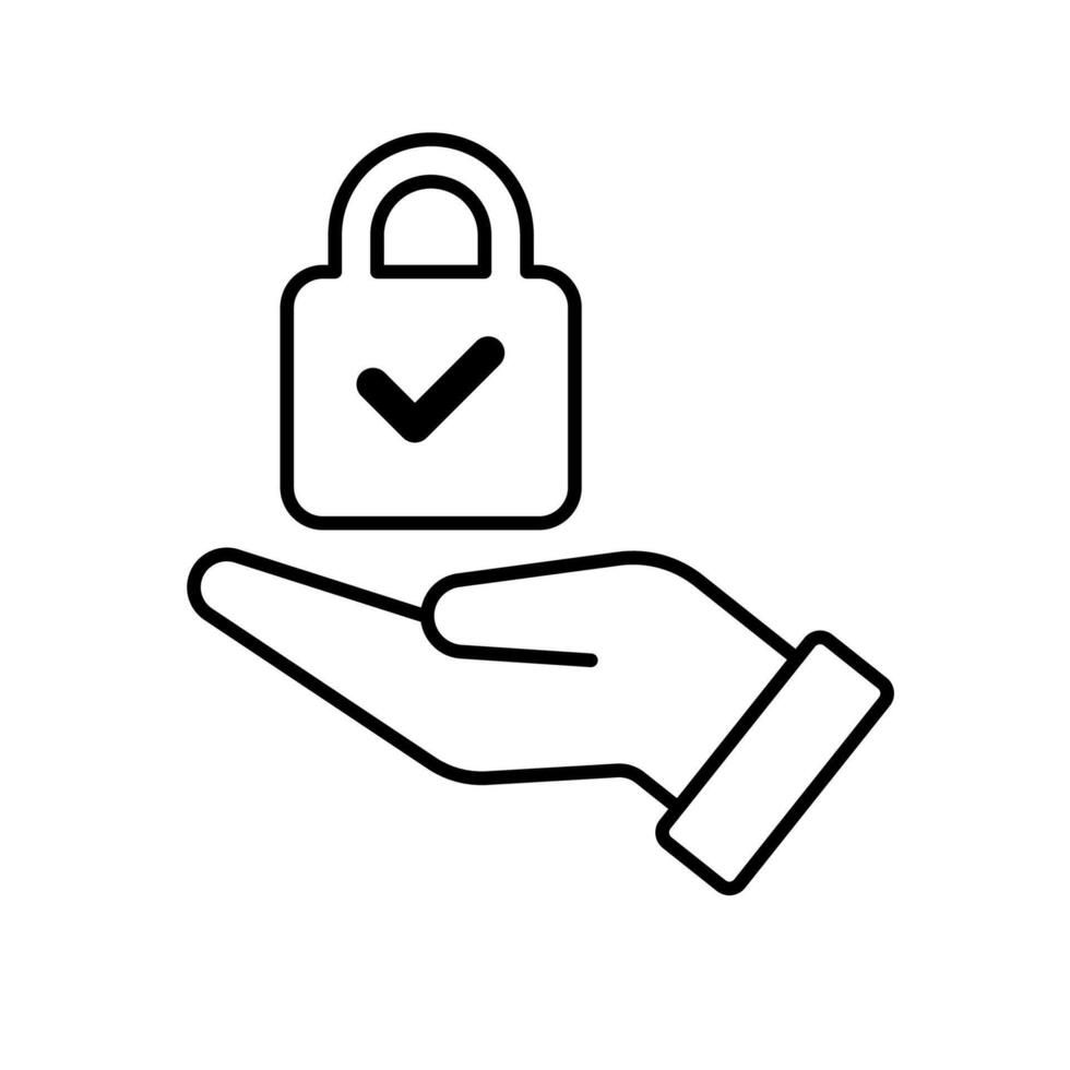 Icon a secured, isolated against a clean background. vector