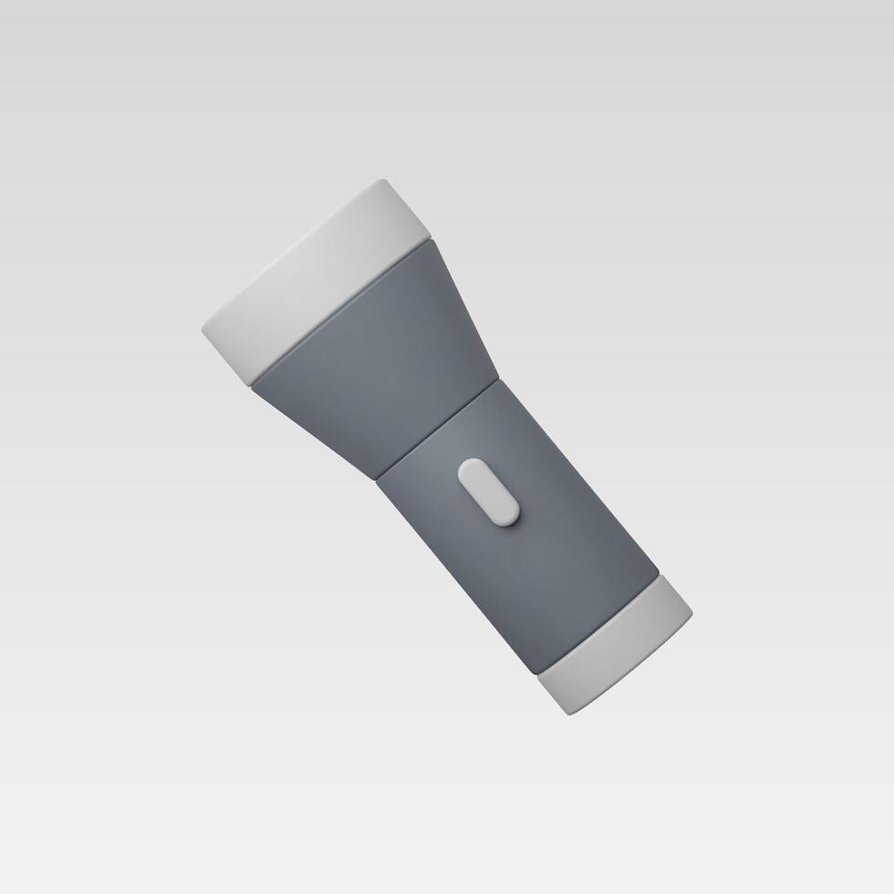 A modern gray flashlight designed for portability and utility. vector