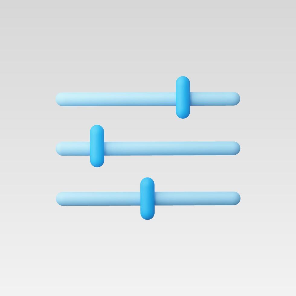 A minimalistic design featuring blue adjustment sliders for user interface. vector