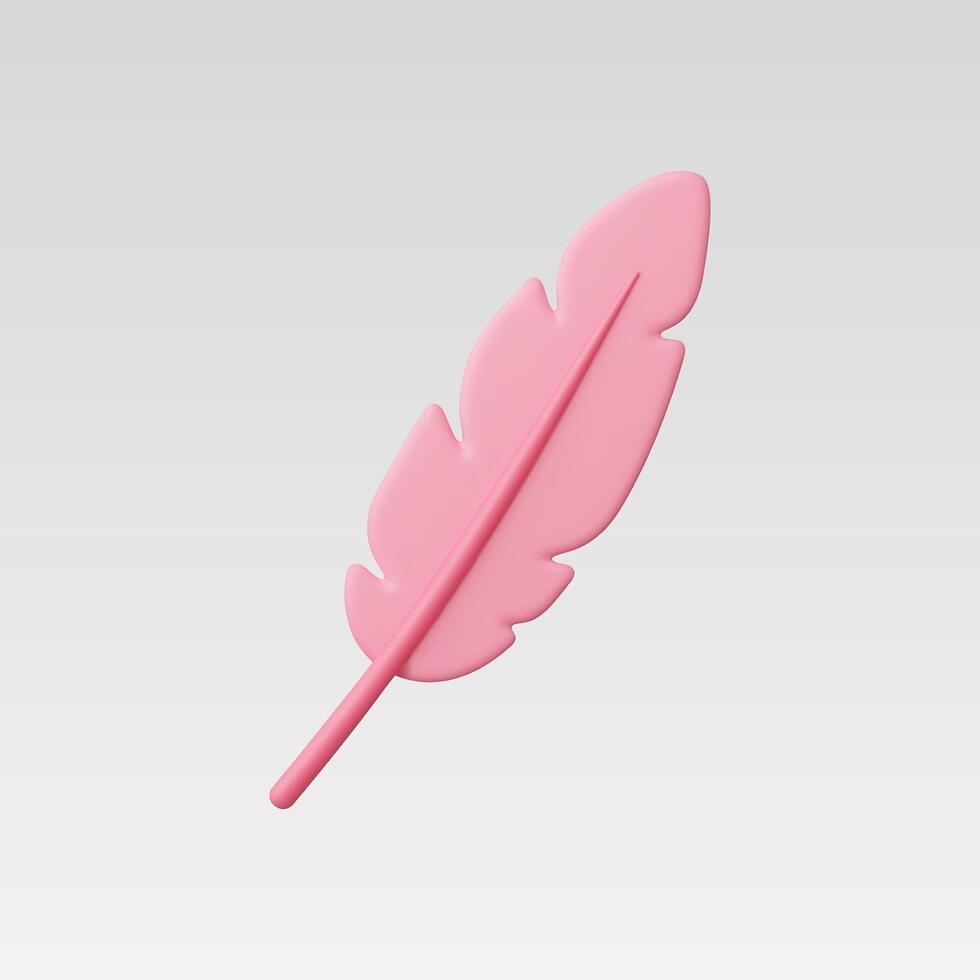 A minimalistic pink feather design on a soft gradient background. vector