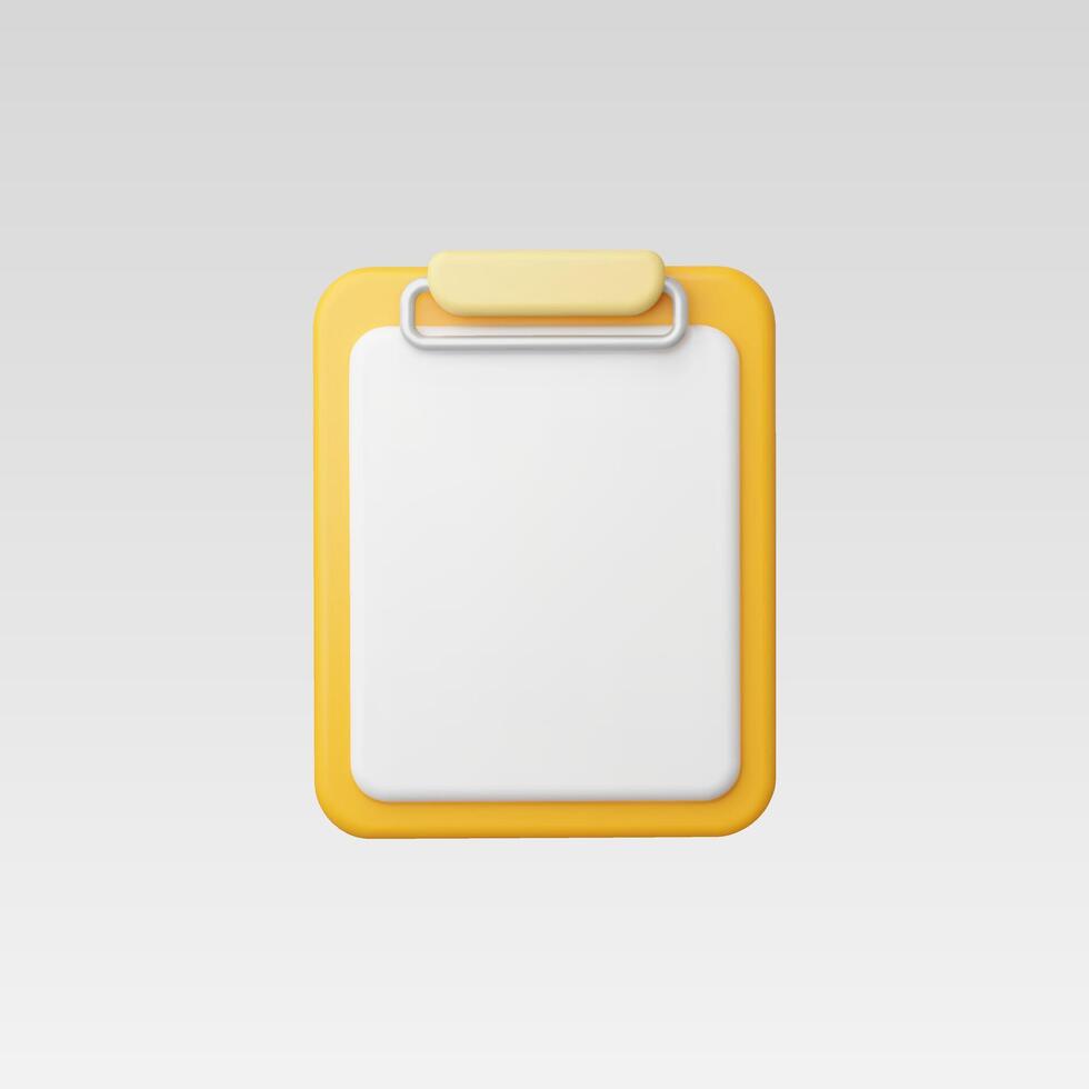 A minimalist yellow clipboard for note-taking and organization. vector