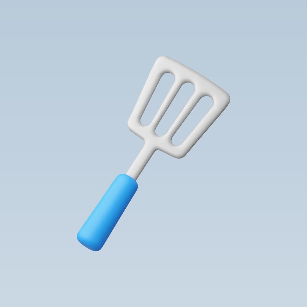 A modern spatula with a blue handle, perfect for cooking tasks. vector