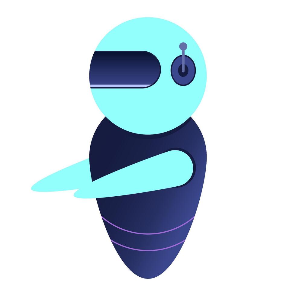 Futuristic robot illustration. Flying robot with lens. Robotic innovation technology. Isometric technology. vector