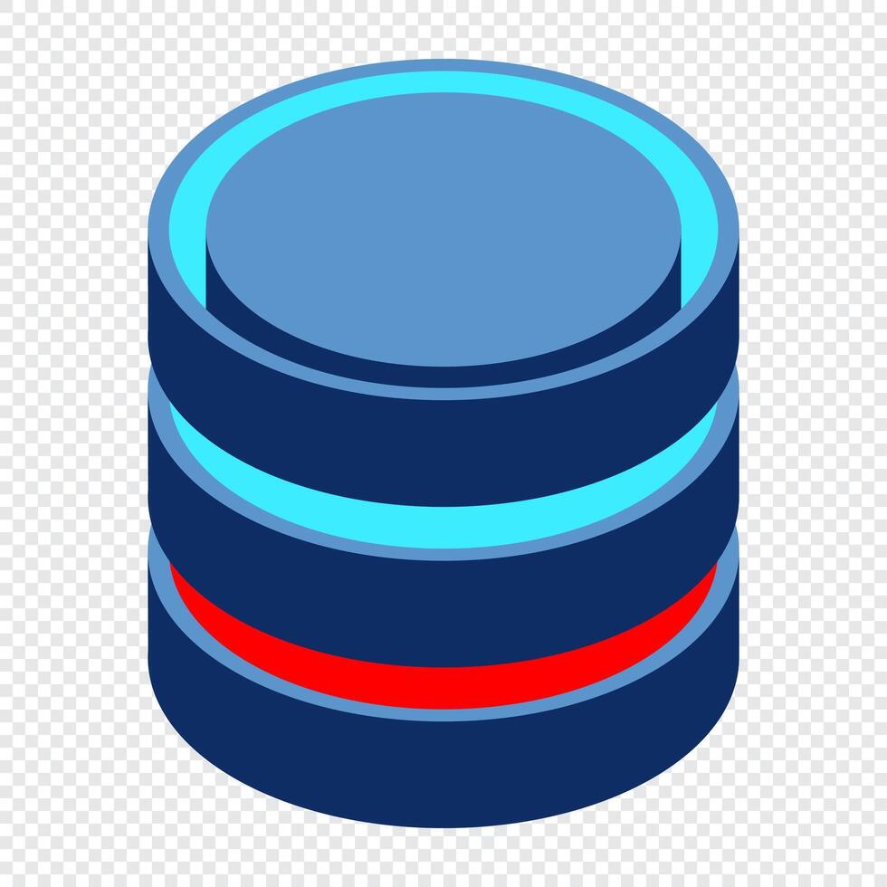 Isometric cloud database. Cloud computing and file cloud storage. Modern technology. Isometric vector