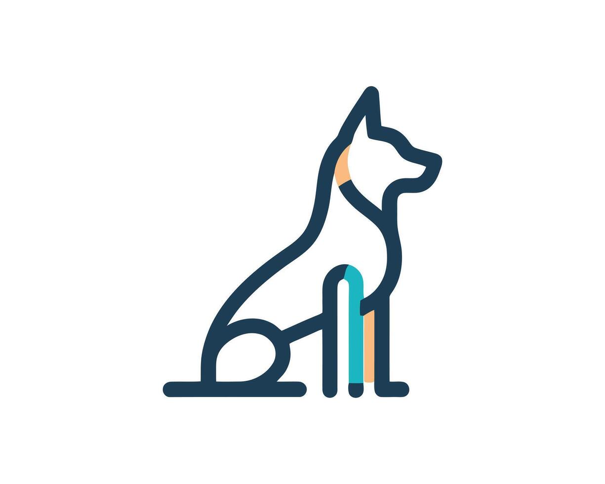 Clean Outline Dog Logo in Sitting Pose for Modern Pet Brands vector