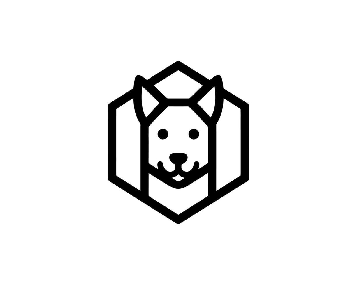 Minimalist Hexagonal Dog Face Logo for Modern Branding vector