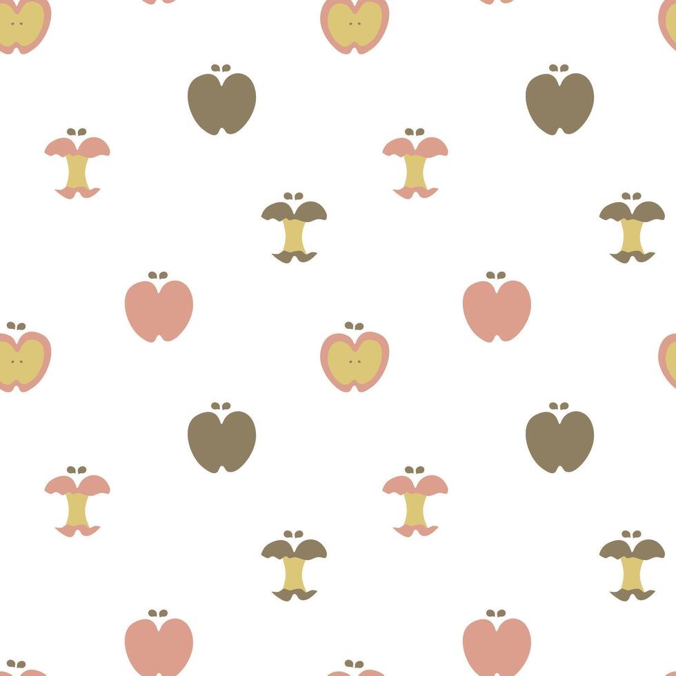 seamless minimal apple repeat pattern in white background vector