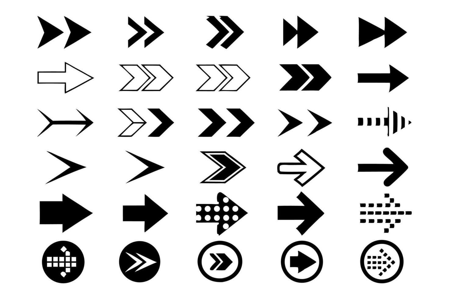 Modern Interface Arrow Icons Pack vector