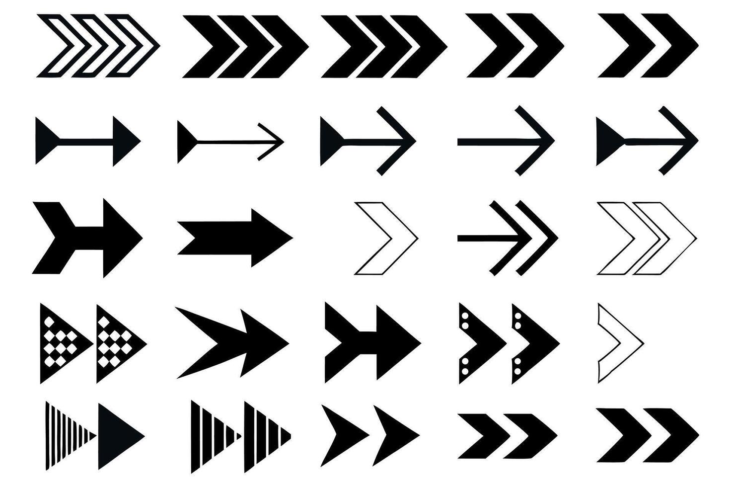 Minimal Line Art Arrows for UX vector
