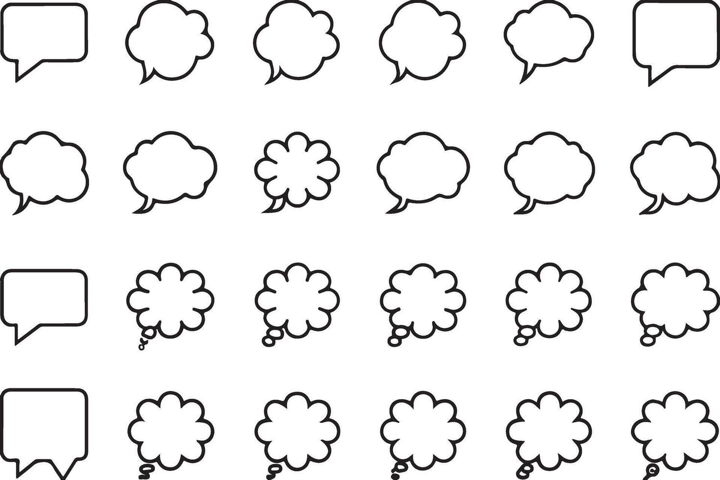 Bubble Icons Collection Chat, Thought, Message vector