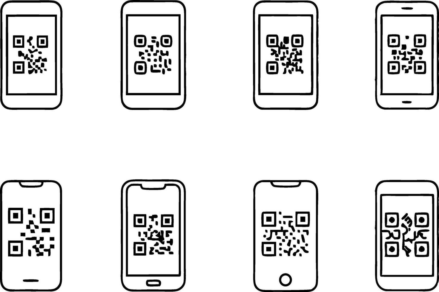 Scan QR Code Symbol Bundle vector