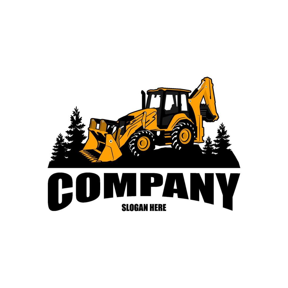 excavator company logo design illustration vector