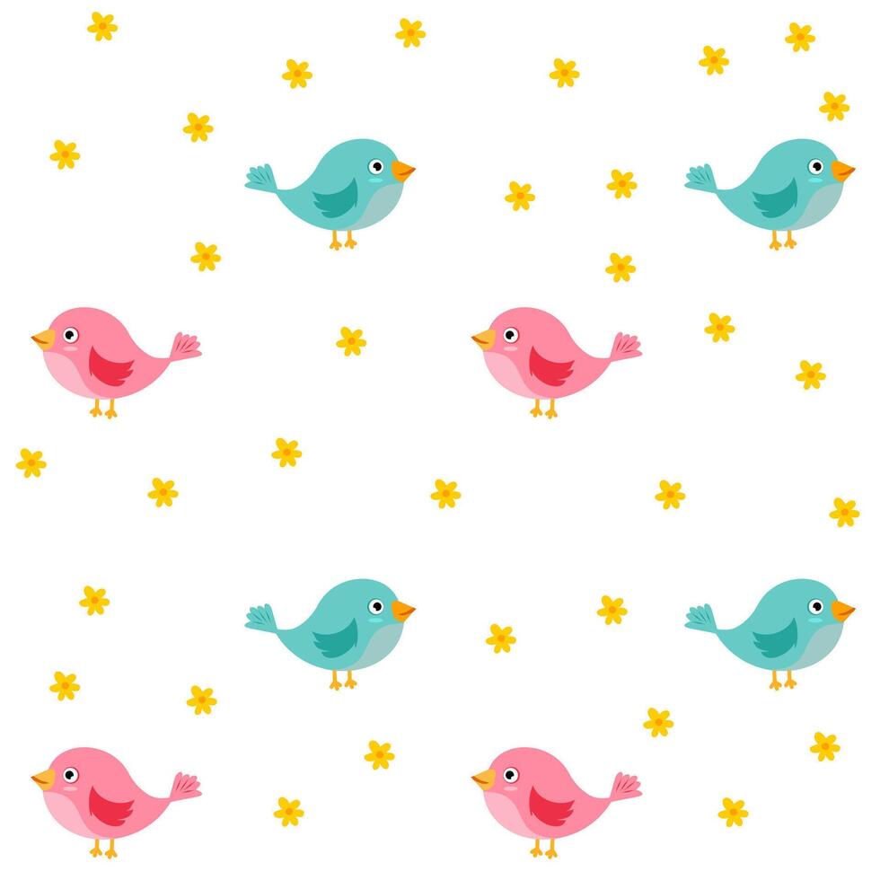 cute little bird seamless pattern vector