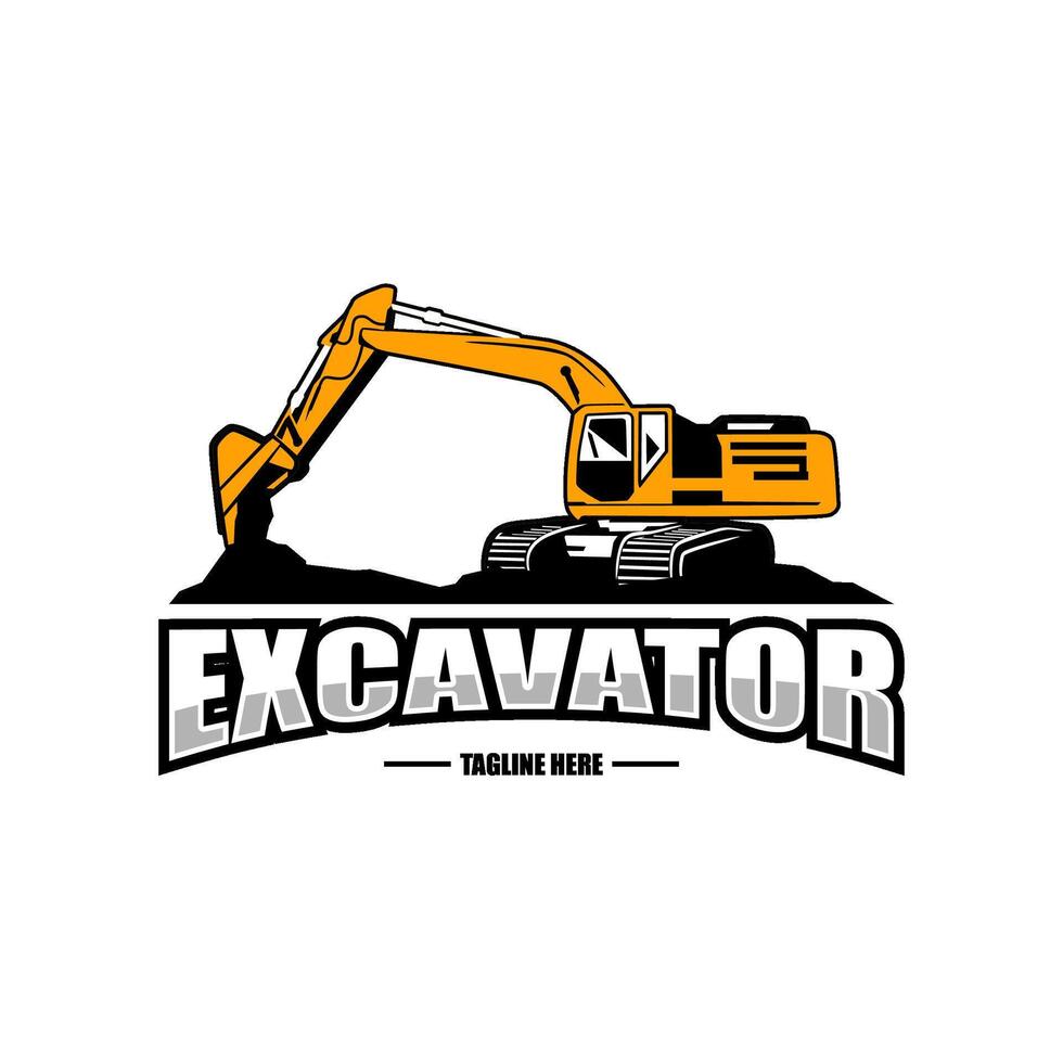 excavator logo design template vector