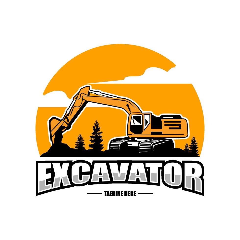 excavator logo design illustration vector