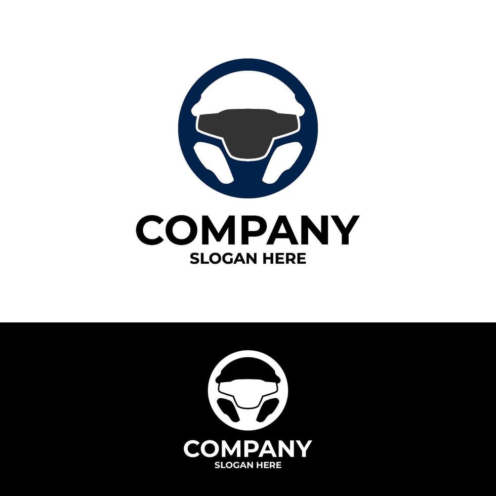 driver steering wheel logo design vector