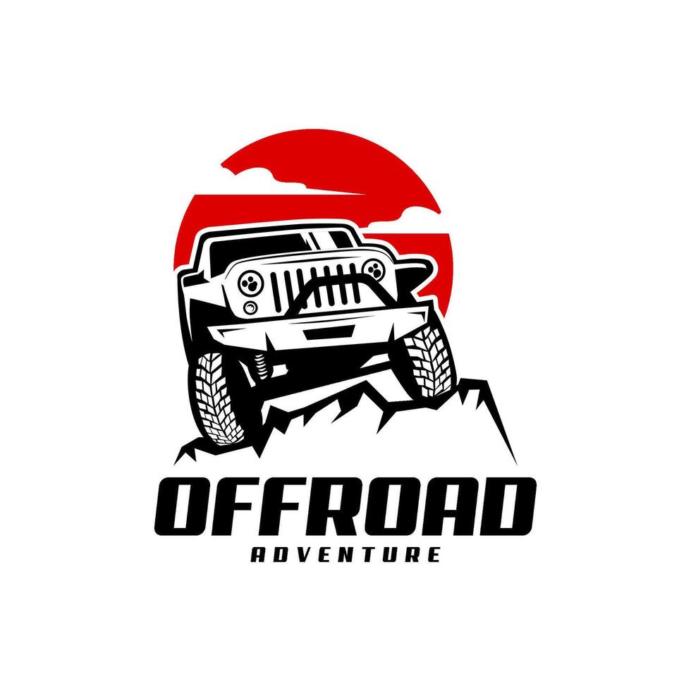 4x4 car offroad adventure logo design vector