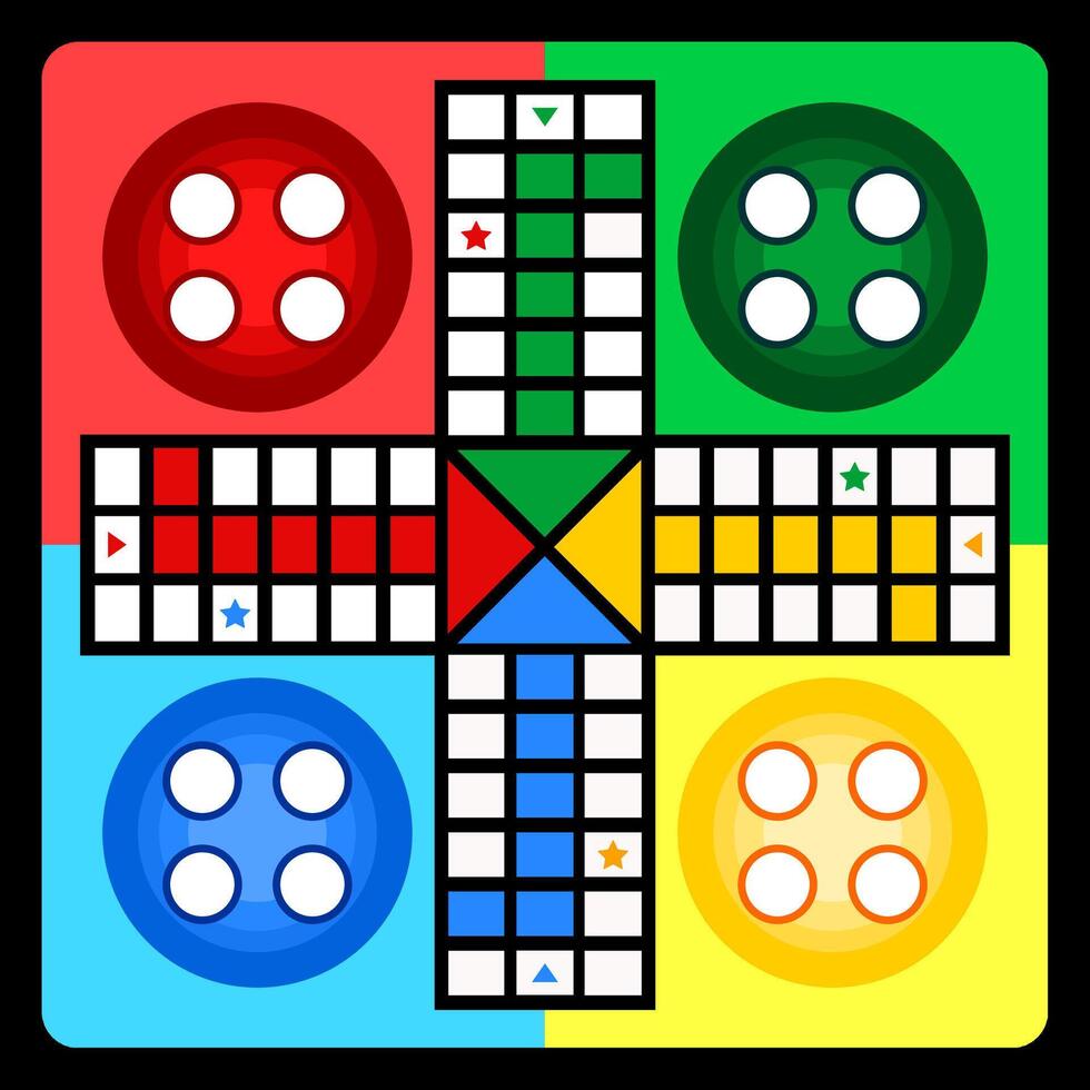 classic ludo board game template for kids vector