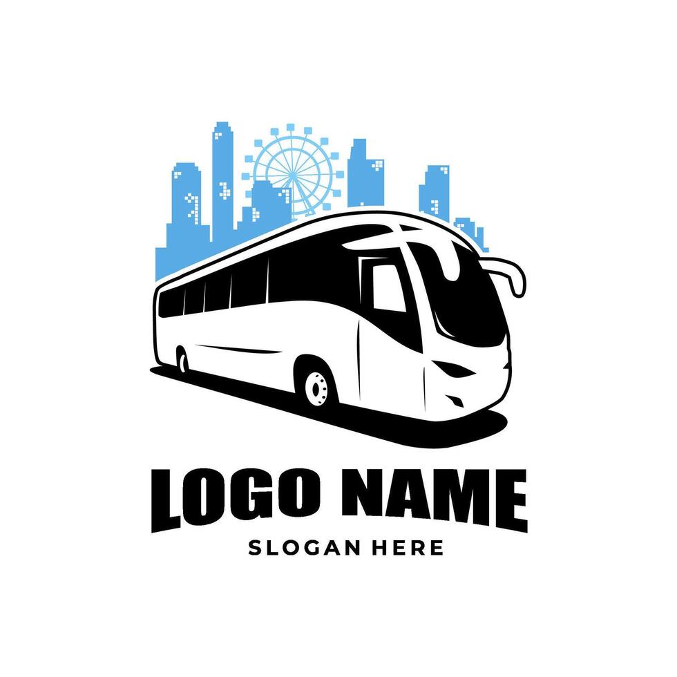 city bus logo design template illustration vector