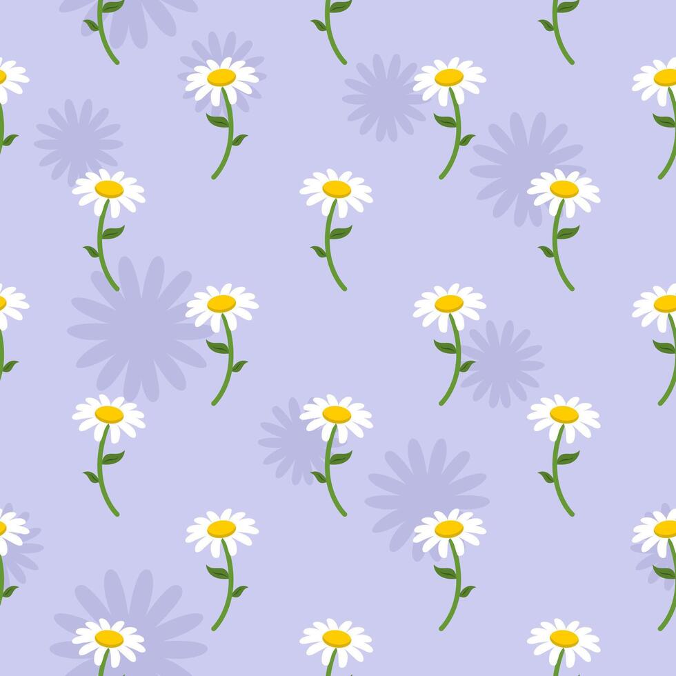 chamomile flower cute seamless and pattern vector