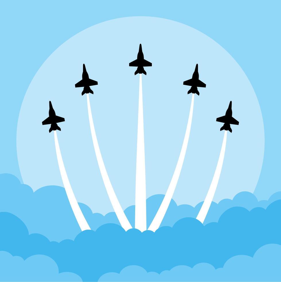 airshow formation image illustration background vector