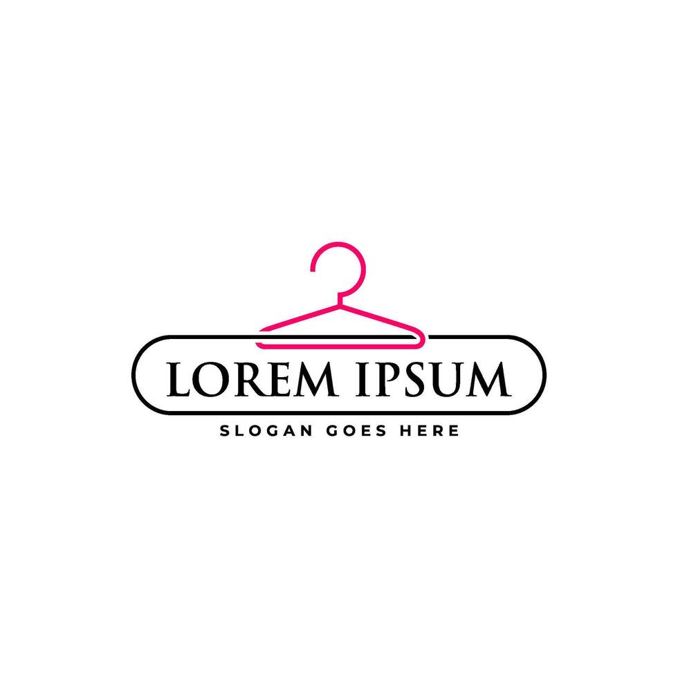 logo design clothing store with hanger design illustration vector