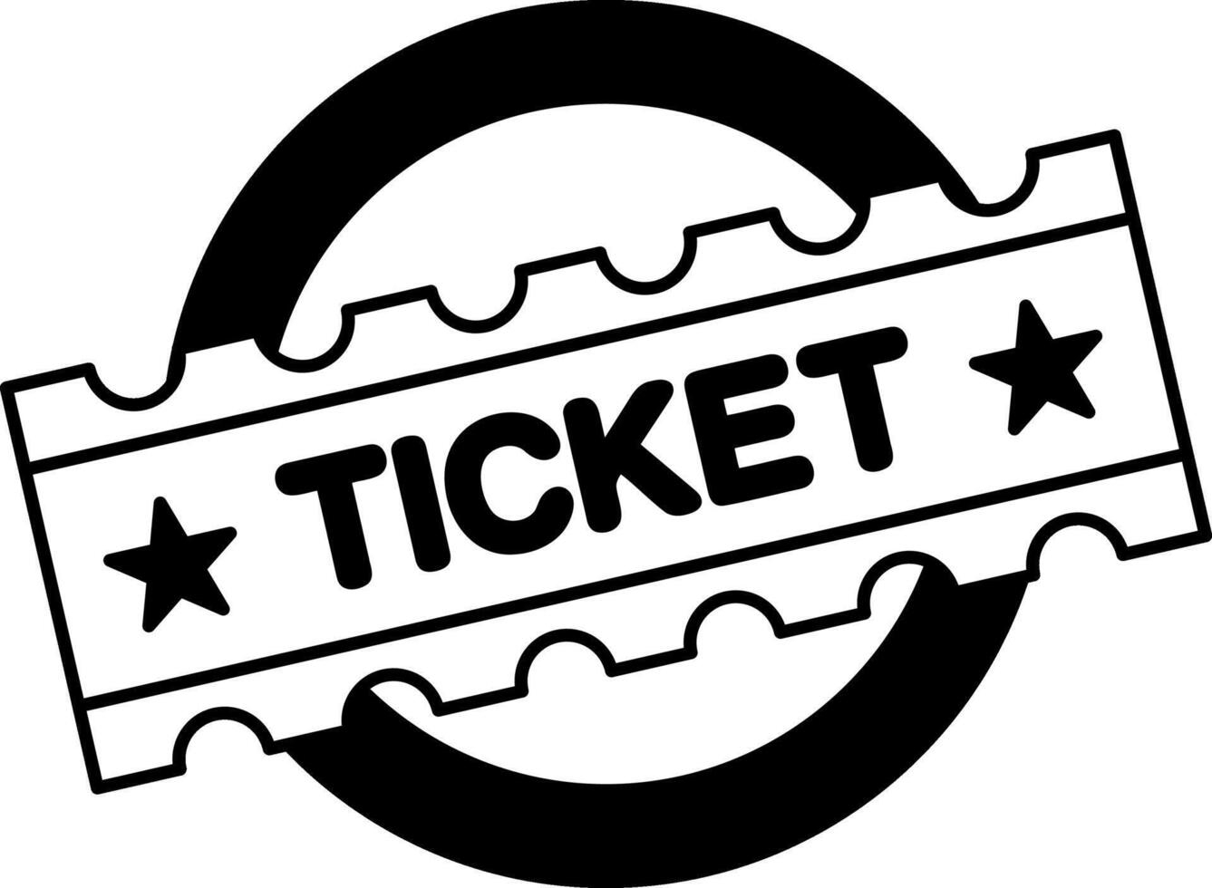 black and white single icon of a Muay Thai ticket vector