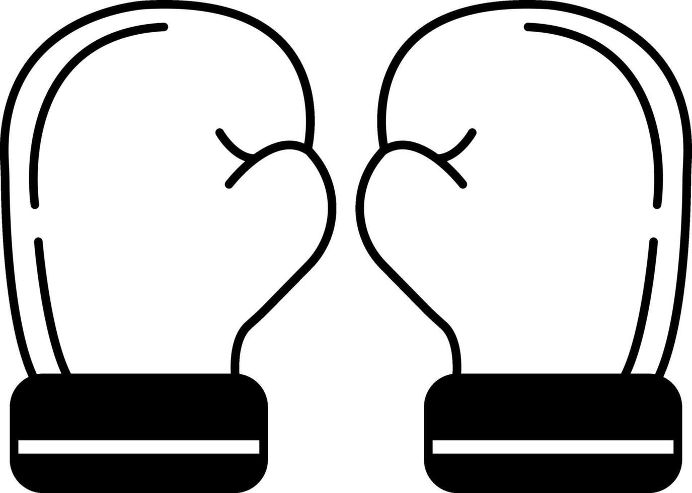 black and white icon of a pair of boxing gloves vector
