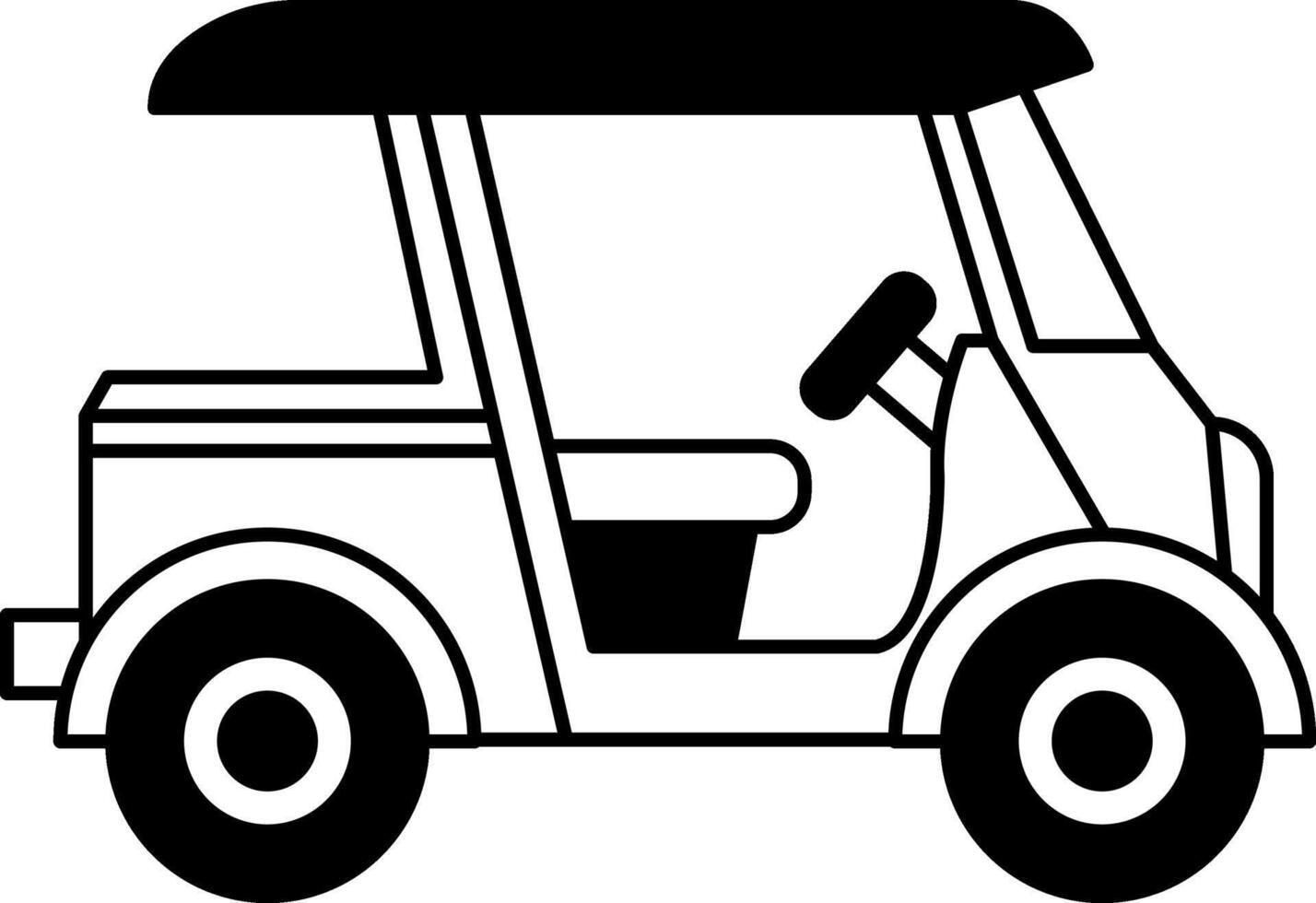 black and white icon of Thai tuk tuk vector