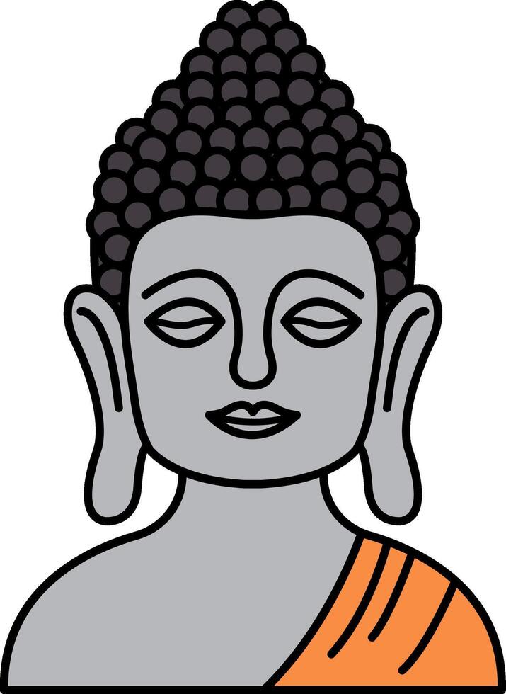 illustration icon of Buddha statue vector
