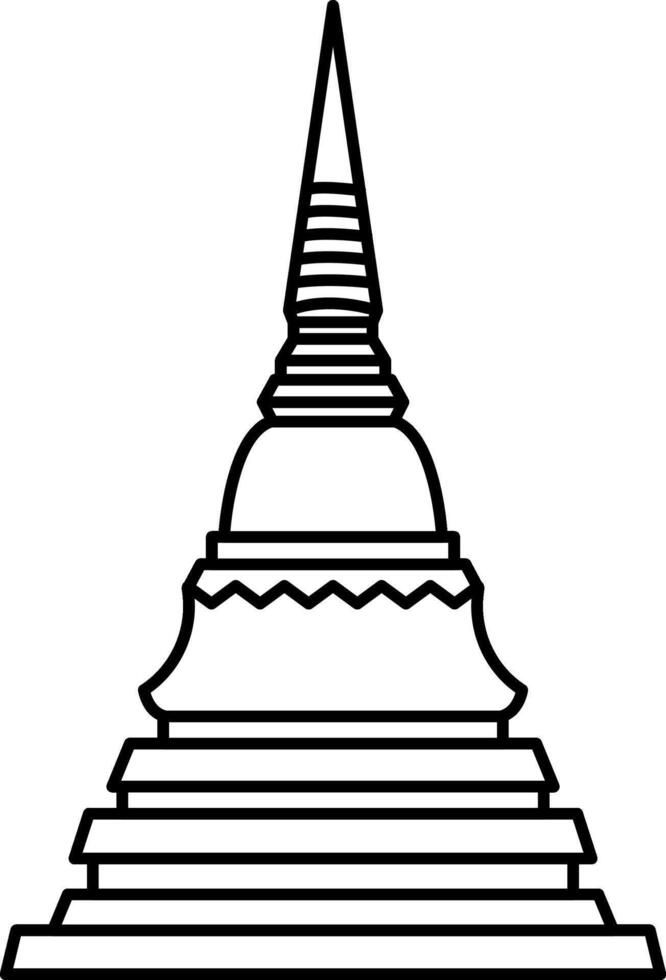 black and white icon of temple pagoda vector