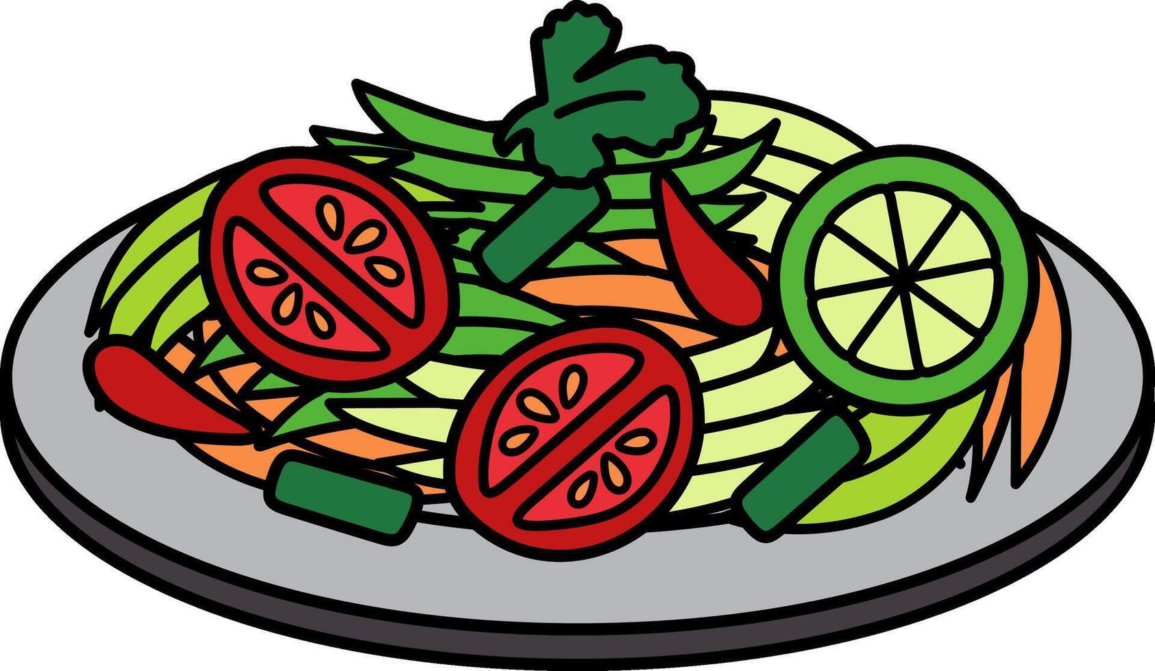 illustration icon of a papaya salad som tum vector