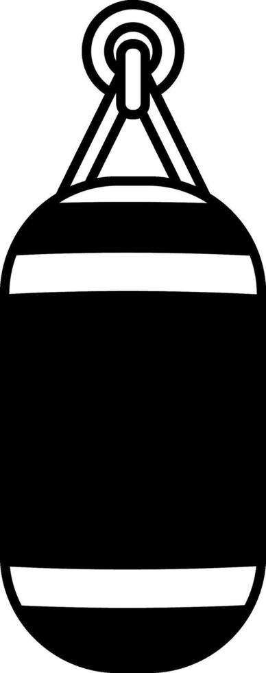 black and white icon of a boxing sandbag vector