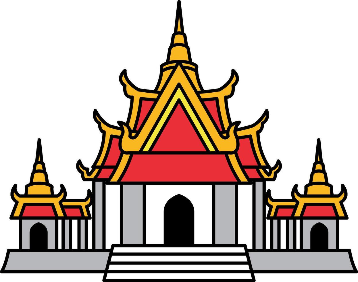 flat icon of Thai temple vector