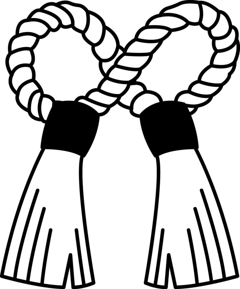 single icon of muay Thai rope vector