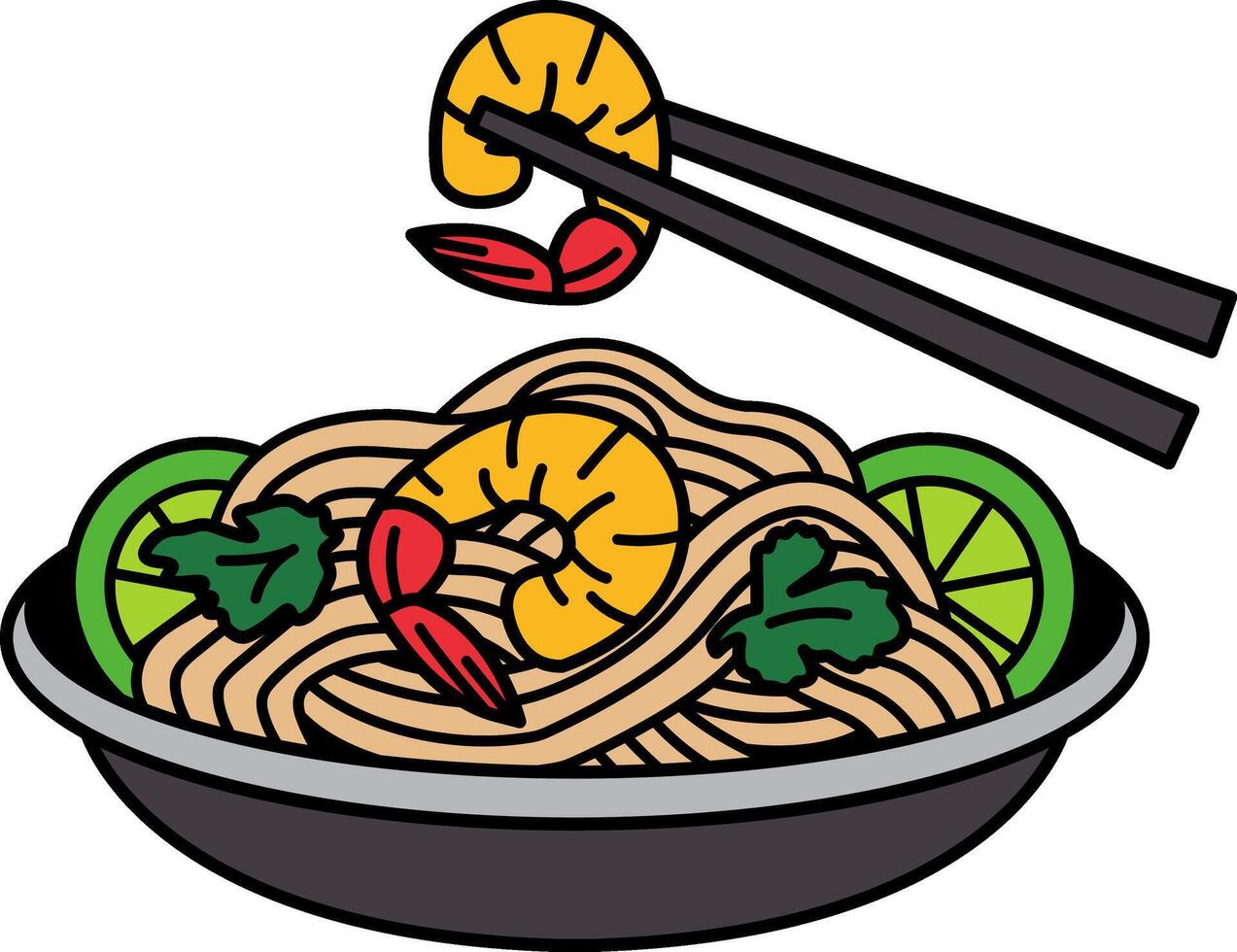 single icon of Pad Thai vector