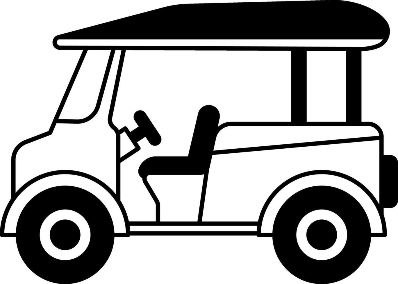 black and white single icon of Thai tuk tuk vector