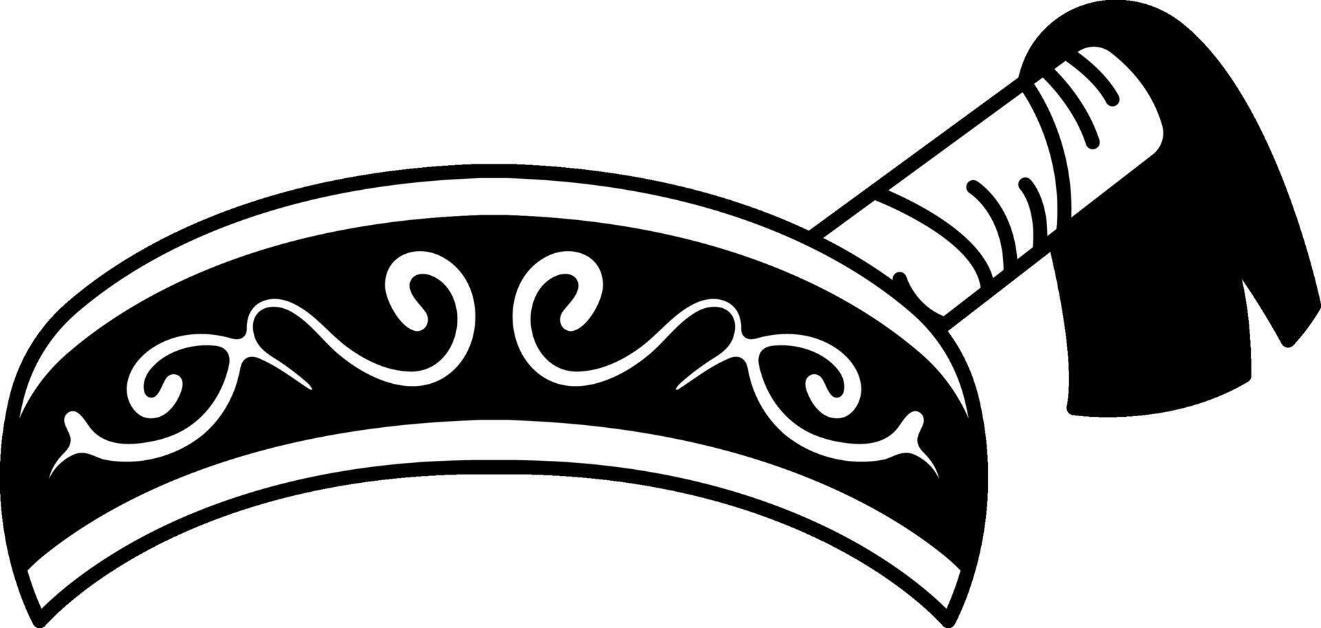 black and white illustration of mongkol muay thai boxing headband vector