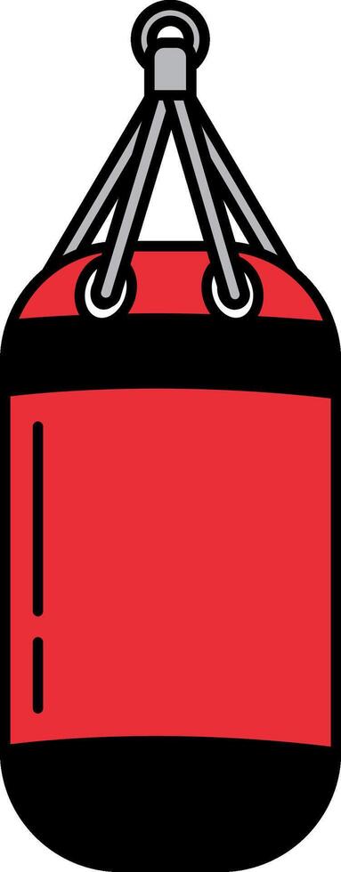 illustration icon of red boxing sandbag vector