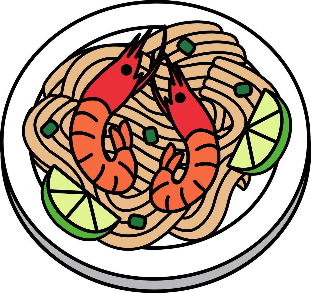 illustration icon of Pad Thai vector