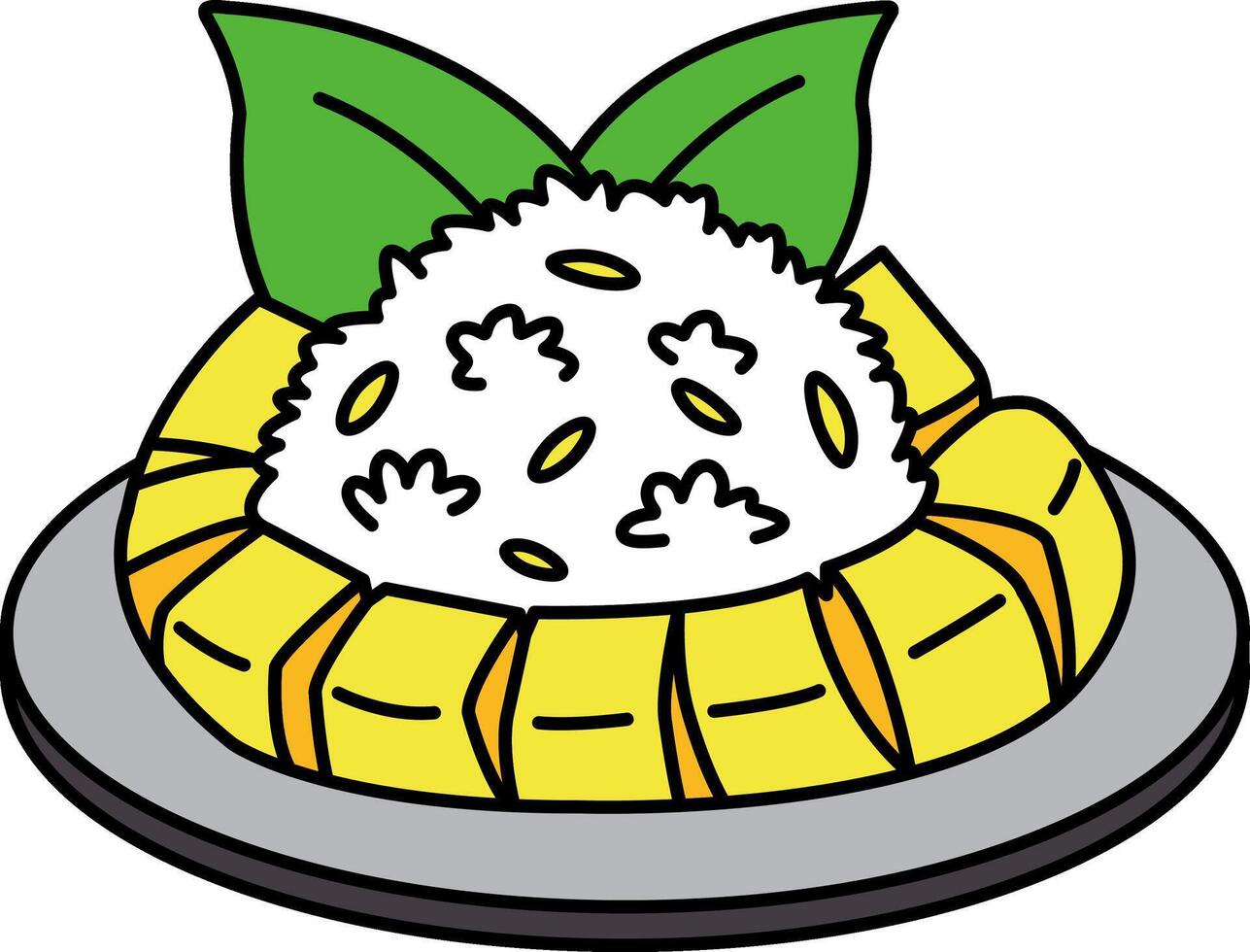 single icon of Mango Sticky Rice vector