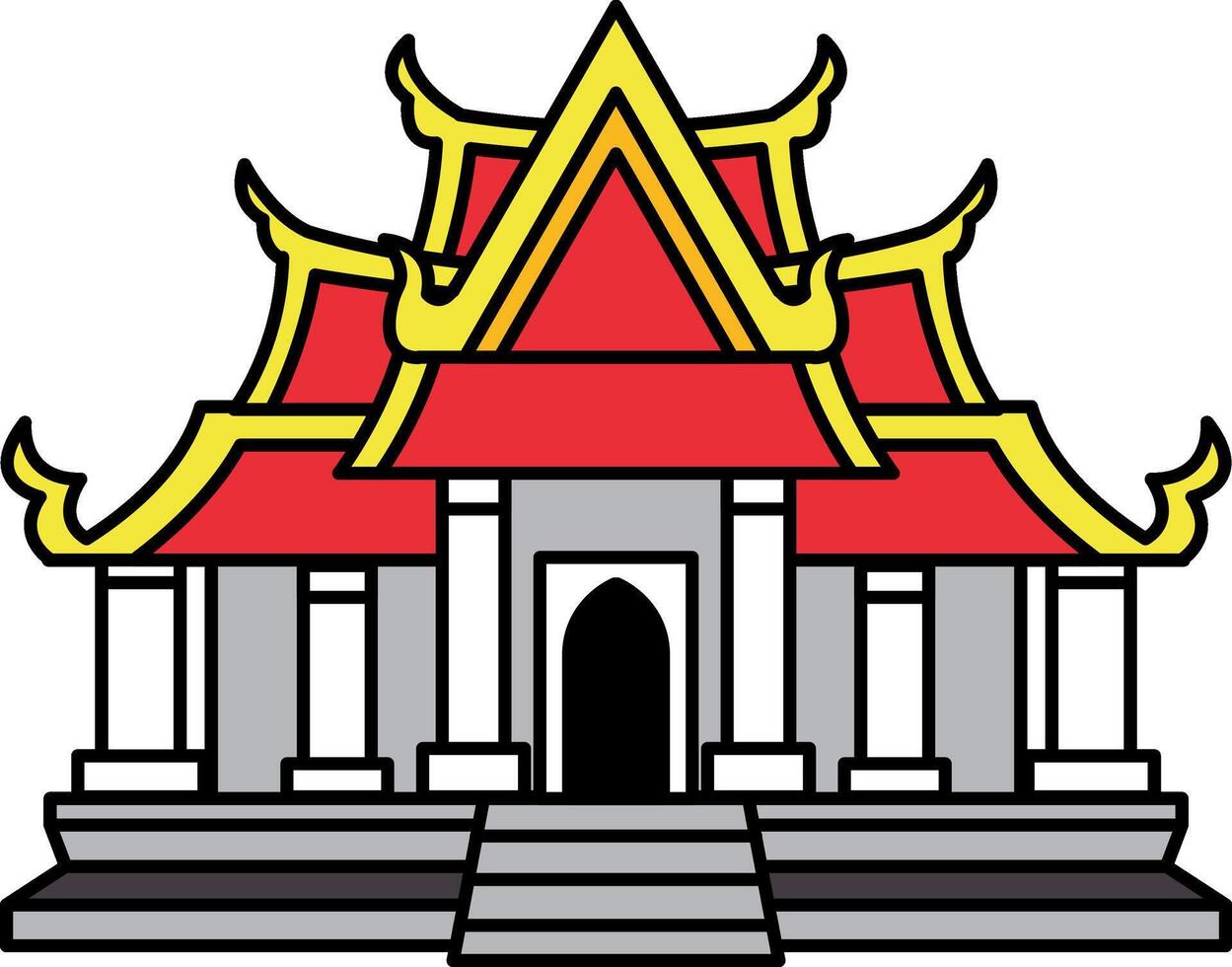 single icon of Thai temple vector