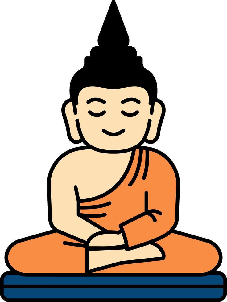 single icon of Buddha statue vector