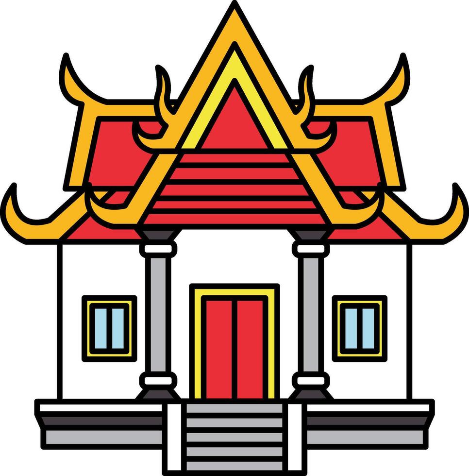 icon of Thai temple chapel vector