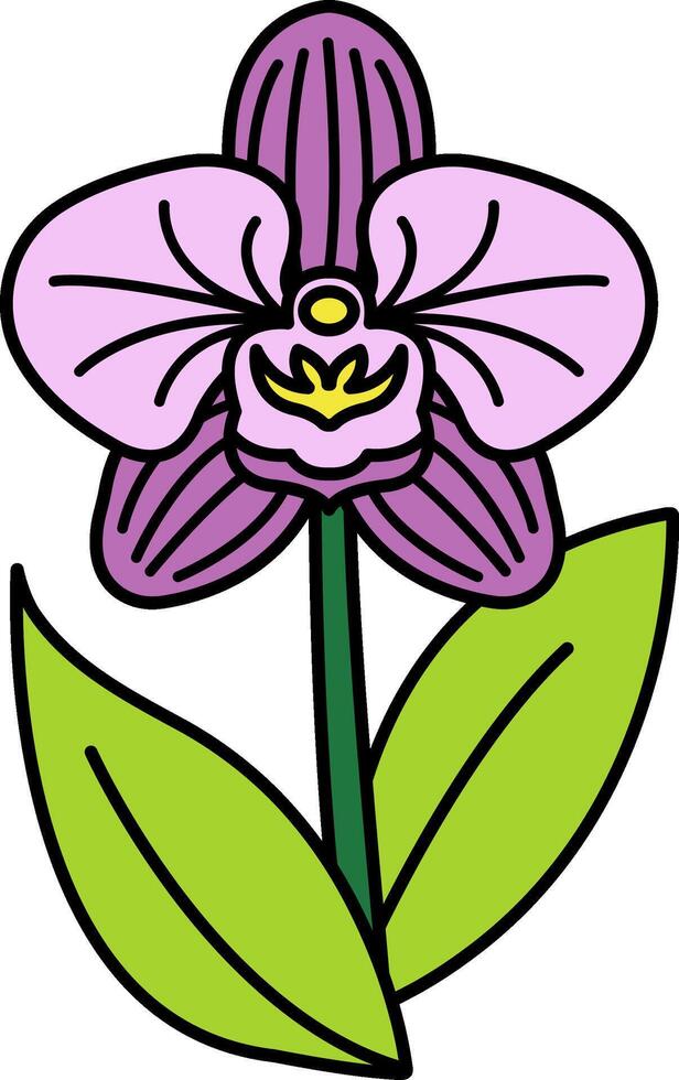 single icon of Thai orchid vector